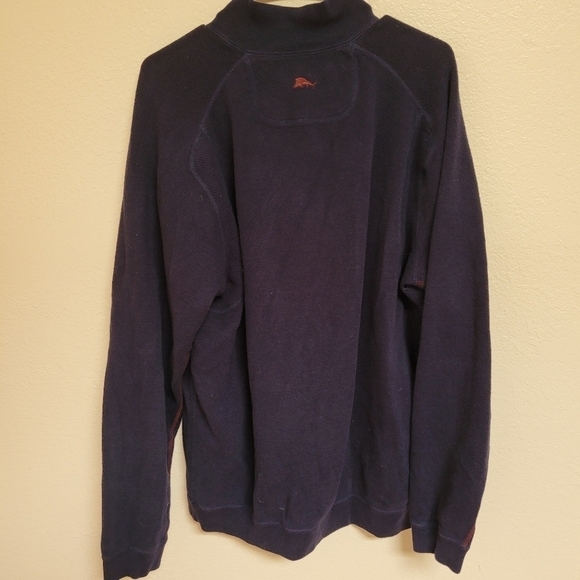 Tommy Bahama Blue and Red Reversible  Quarter Zip Pullover - Picture 3 of 5